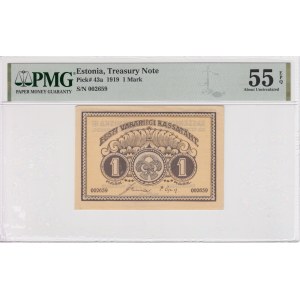 Estonia 1 Mark 1919 - PMG 55 EPQ About Uncirculated