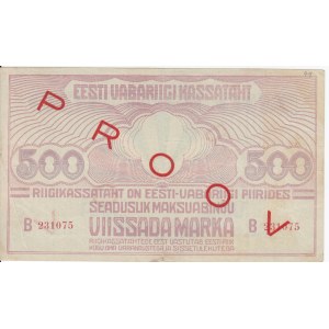 Estonia 500 Marka ND (1920-1921) - Specimen
