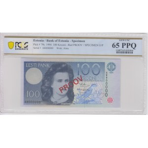 Estonia 100 Krooni 1994 - Specimen - PCGS 65 PPQ GEM UNC