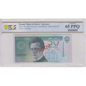 Estonia 50 Krooni 1994 - Specimen - PCGS 65 PPQ GEM UNC