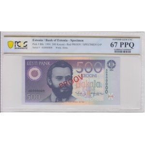 Estonia 500 Krooni 1994 - Specimen - PCGS 67 PPQ SUPERB GEM UNC