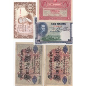 Lot of Banknotes: Spain, Austria, Germany (5)