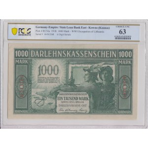 Germany, Lithuania, Kowno (Kaunas) 1000 Mark 1918 - PCGS 63 CHOICE UNC