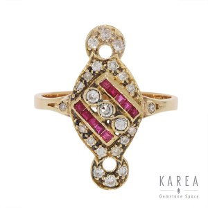 Ring with rubies and diamonds, Western Europe, 1920s.