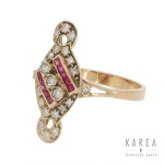 Ring with rubies and diamonds, Western Europe, 1920s.