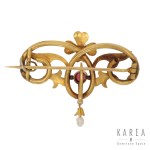 Brooch with floral motif, 19th/20th century, Art Nouveau