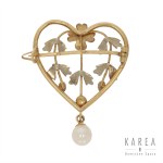 Brooch in the form of a heart, France, 19th/20th century, Art Nouveau