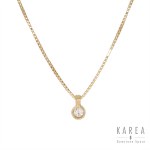 Diamond pendant on chain, contemporary