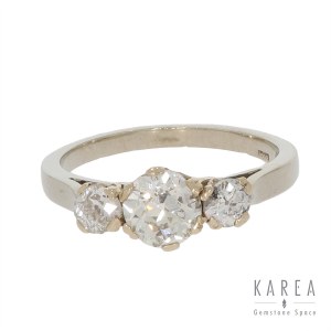 Ring with three diamonds, contemporary