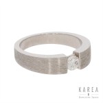 Platinum ring with diamond, contemporary