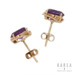 Amethyst stud earrings, 2nd half of 20th century.