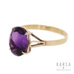 Ring with amethyst, 2nd half of 20th century.