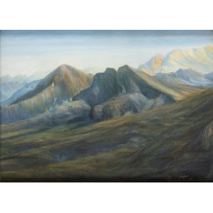 GIACINTO TRUSSARDI (1881-1947), Panorama of Col di Lana and the Marmolada group