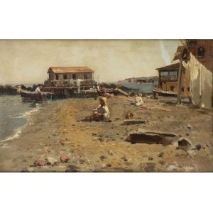 GIUSEPPE LAEZZA (Naples, 1835 - 1905), Seashore scene