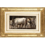 CARLO COLEMAN (Pontefract, 1807 - Rome, 1874), Herdsmen with oxen, 1840