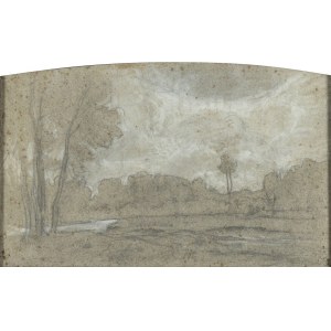 ANTONIO FONTANESI (Reggio nell'Emilia, 1818 - Turin, 1882), Wooden landscape