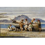 CONSALVO CARELLI (Naples, 1818 - 1900), Fishermen family in Naples