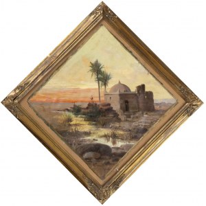 HERMANN DAVID SALOMON CORRODI (Frascati, 1844 - Rome, 1905), Sunset on Nile