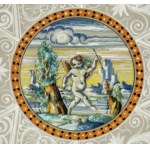 MOLARONI - PESARO, Plate with putto