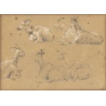 FILIPPO PALIZZI (Vasto, 1818 - Naples, 1899), Study about goats