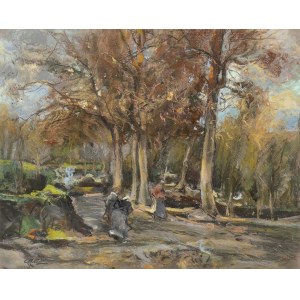 GIUSEPPE CASCIARO (Ortelle, 1863 - Naples, 1941), Wooden landscape