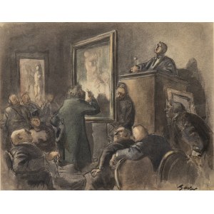 AMERIGO BARTOLI NATINGUERRA (Terni, 1890 - Rome, 1971), Representation of an auction