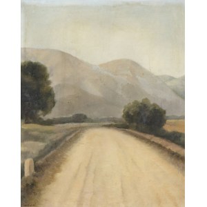 FRANCESCO TROMBADORI (Siracusa, 1886 - Rome, 1961), View of country trail, 1924/26 ca.