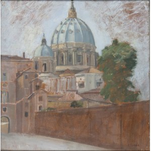 CARLO SOCRATE (Mezzana Bigli, 1889 - Rome, 1967), View of St. Peter's Basilica, 30's ca.