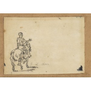 GIORGIO DE CHIRICO (Volo, 1888 - Rome, 1978), Study of figure on horseback, late 40's