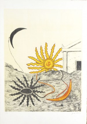 GIORGIO DE CHIRICO (Volo, 1888 - Rome, 1978), Sole spento e luna crescente, 1969