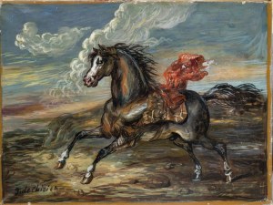 GIORGIO DE CHIRICO (Volo, 1888 - Rome, 1978), Cavallo in fuga, 1960 ca.