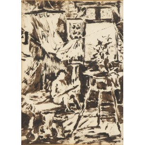 MIRKO BASALDELLA (Udine, 1910 - Cambridge, Massachusetts, Stati Uniti, 1969), Painter's studio with his brother, 1937 ca.