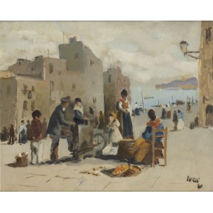 LUIGI SURDI (Naples, 1897 - Rome, 1959), Sea village by the sea