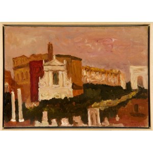CARLO QUAGLIA (Terni, 1903 - Rome, 1970), Roman Forum (view on S. Francesca Romana Church), 1966