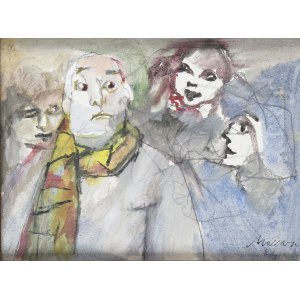 MINO MACCARI (Siena, 1898 - Rome, 1989), Man and three ladies, 1984