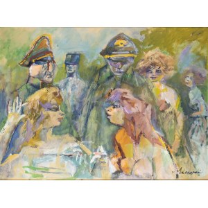 MINO MACCARI (Siena, 1898 - Rome, 1989), Soldiers and girls, 1977