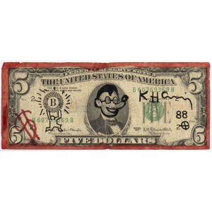 KEITH HARING (Reading, 1958 - New York, 1990), Five Dollars, 1988