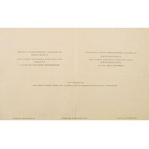 NOTICE OF MARRIAGE OF ZOFIA SIKORSKA TO STANISLAW LEŚNIOWSKI, 30.09.1936
