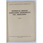 FSO, Instrukcja obsługi samochodu osobowego FSO Warszawa