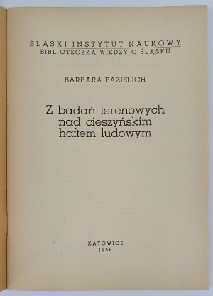 Barbara Bazielich, From field research on Cieszyn folk embroidery