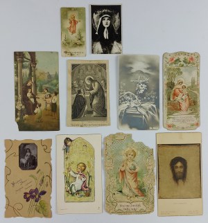 Zestaw starych obrazków świętych (10 sztuk)