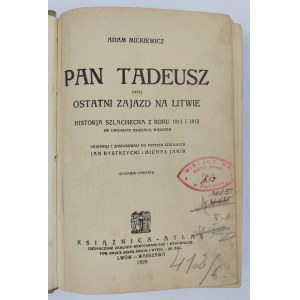 Adam Mickiewicz, Pan Tadeusz czyli ostatni zajazd na Litwie
