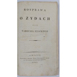 Tadeusz Czacki, Rozprawa o Żydach (dodatek Rozprawa o Karaitach wewnątrz)