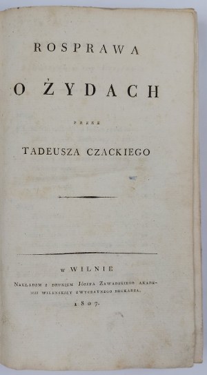 Tadeusz Czaski, Rozprawa o Żydach (dodatek 