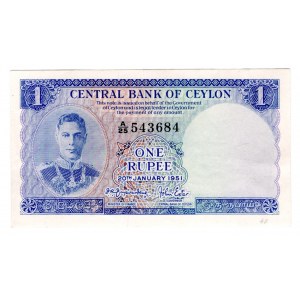 Ceylon 1 Rupee 1951