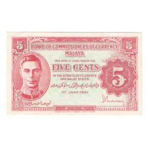 Malaya 5 Cents 1941