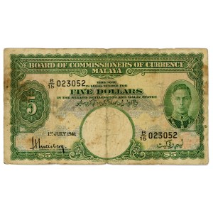 Malaya 5 Dollars 1941 (1945)