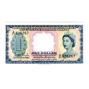 Malaya and British Borneo 1 Dollar 1953