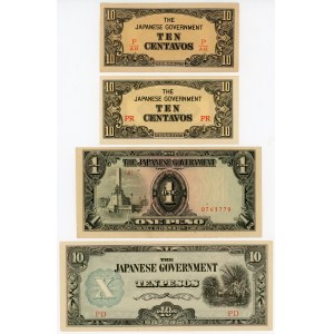 Philippines Lot of 4 Banknotes 1942 - 1943
