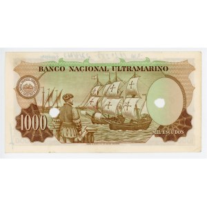 Portuguese India 1000 Escudos 1959 Cancelled Note